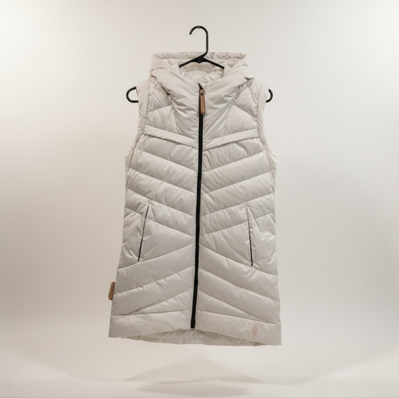 Indygena Jackets & Blazers - Indygena Cream Hooded Puffer Vest Lightweight Insulated Size M